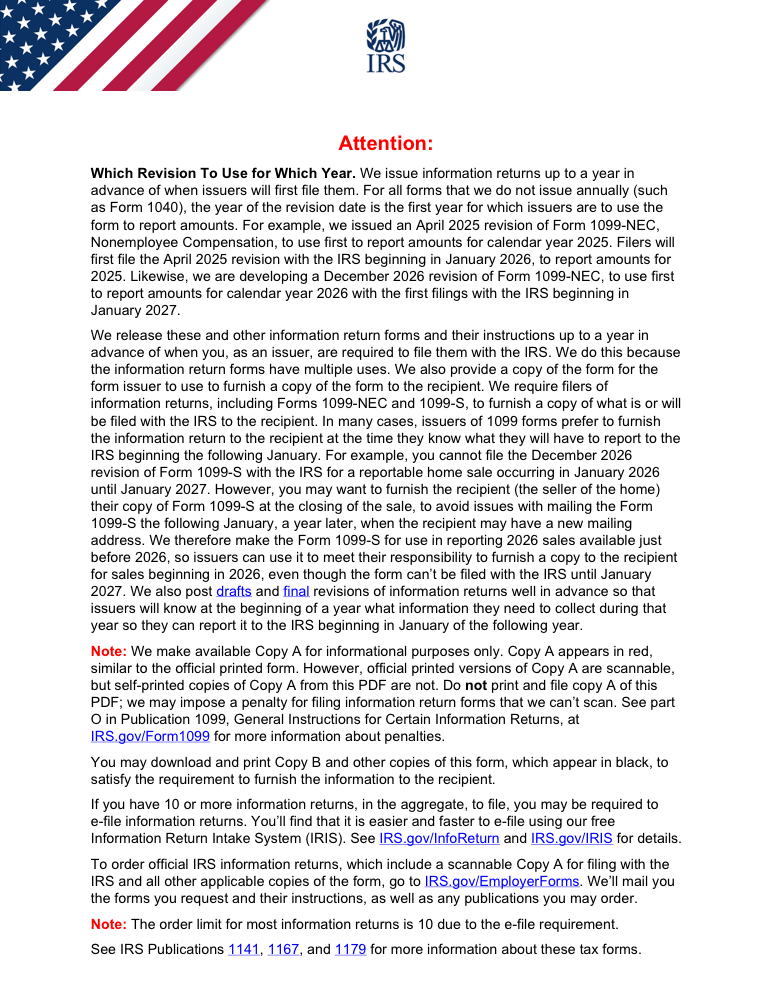 Preview of Fill Out Nonemployee Compensation (1099-NEC) Online