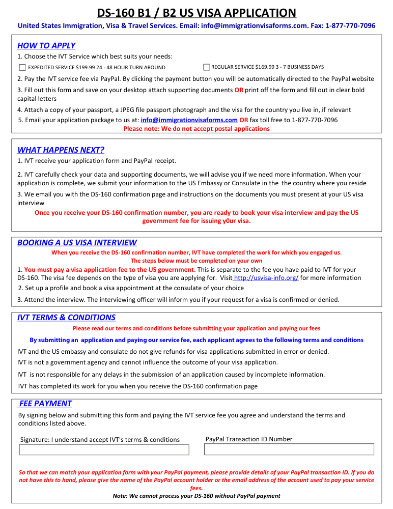 Preview of Fill Out Online Nonimmigrant Visa Application (DS-160) Online